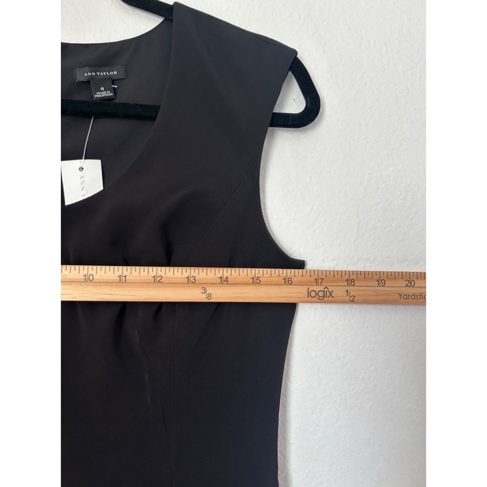 Ann Taylor Sheath Dress Womens SZ 4 Black Sleeveless Professional Career Office - Picture 9 of 12